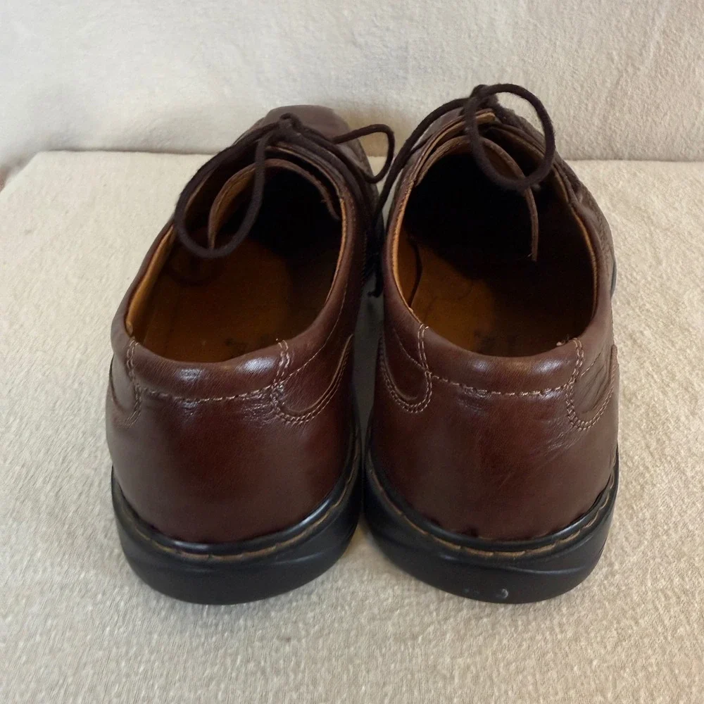 Josef Seibel‎ Mens Brown Leather Square Toe Derby Oxford Shoes Size 42